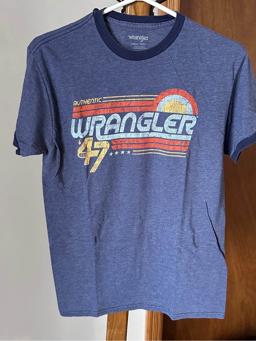 Wrangler Vintage Blue Graphic Ringer T-Shirt